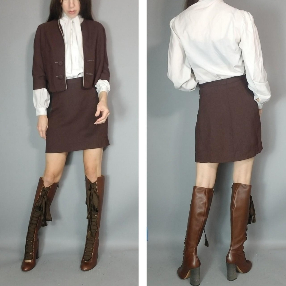Vintage 60s Skirt Suit Set xs